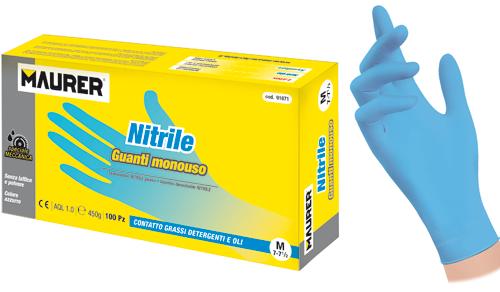 GUANTI NITRILE BLU TG.M PZ.100 -MAURER